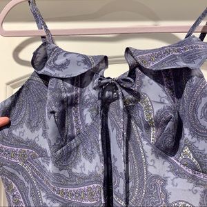 Paisley Print long Maxi Sleeveless Ruffle Dress